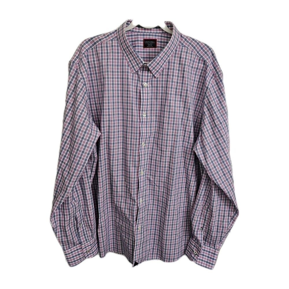 UNTUCKit Shirt Men 3XL Dolcetto Wrinkle Free Check Print Button Down Regular Fit